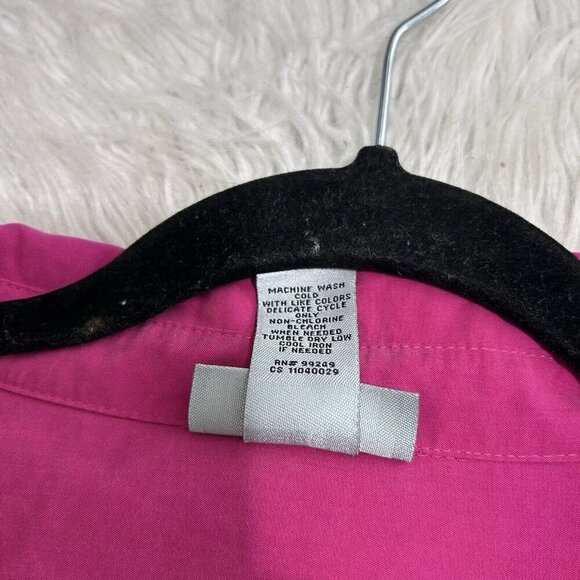 Catherines Women’s Plus Size 3X 26/28W Pink Modal Blend Camp Blouse Shirt Top - Picture 9 of 10